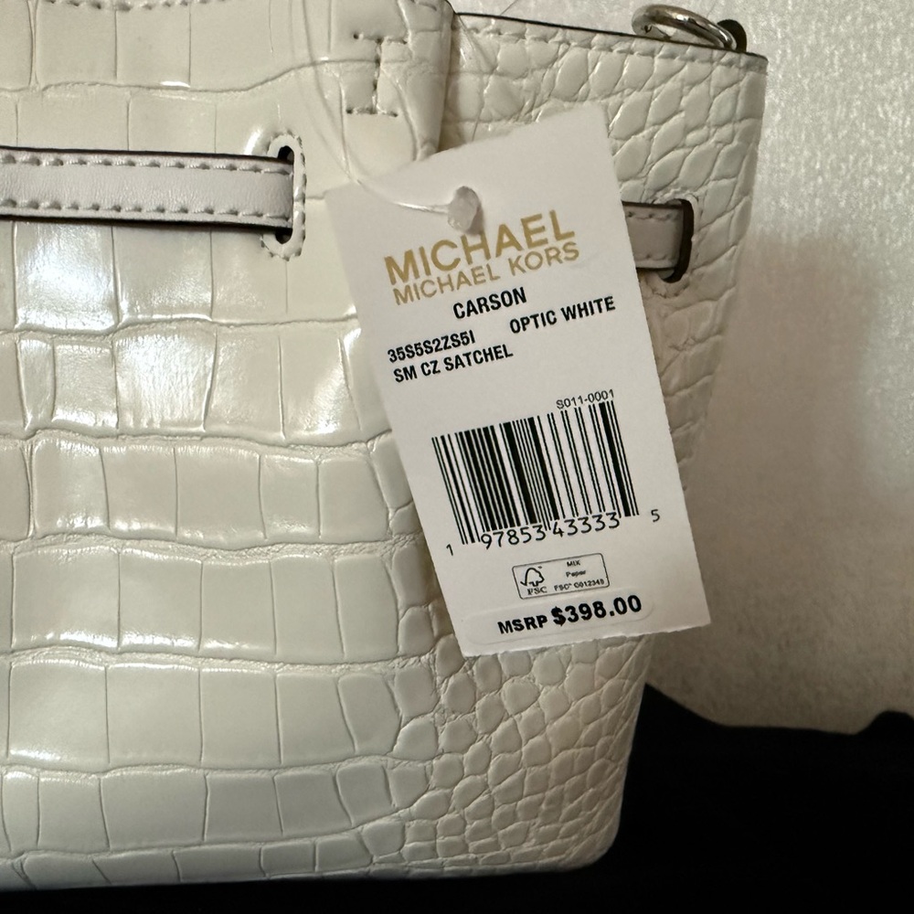🎊LAST WEEKEND 🎊Michael Kors Cream Croc-Embossed Satchel - Picture 5 of 8